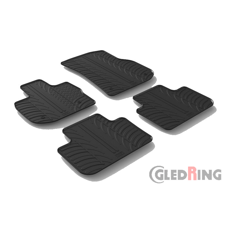 Satz Gummimatten passend für BMW X3 (G01) 11/2017- & iX3 (G08) 2020- (T Profil 4-teilig + Montage-clips)