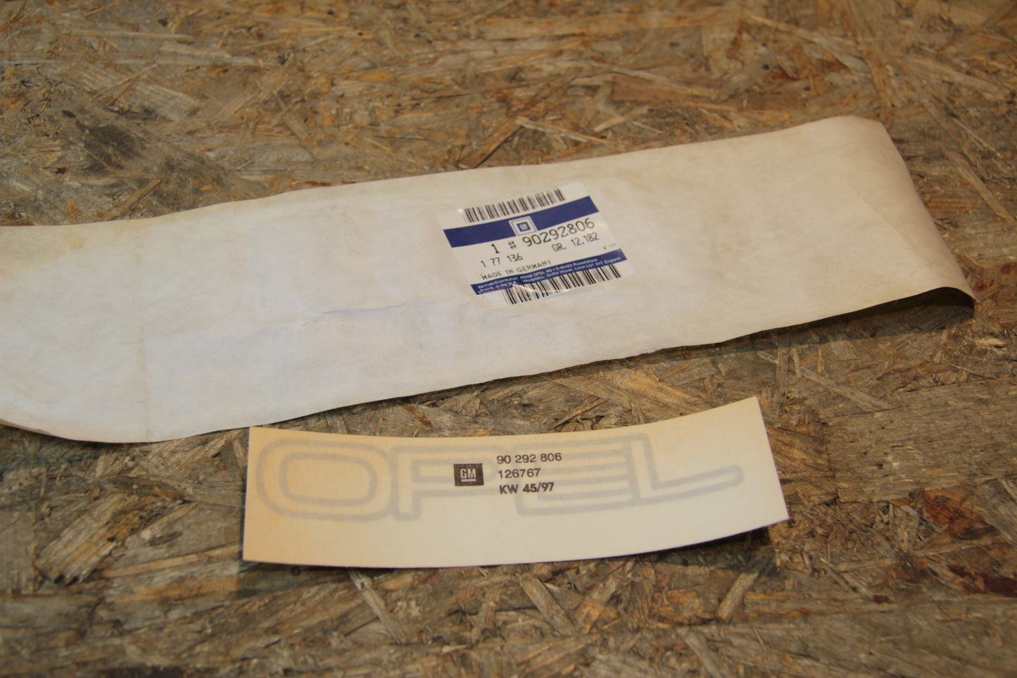 Original GM Opel Schrift OPEL Selbstklebend silber, für Omega A 3000 90292806 Omega A