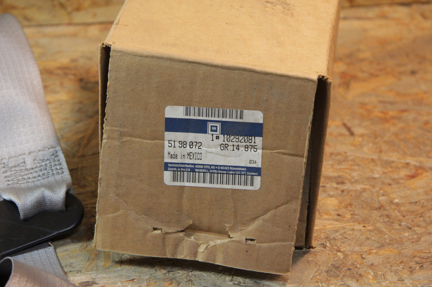 Original GM Opel Sicherheitsgurt Vordersitz Sintra 10292081 Sintra
