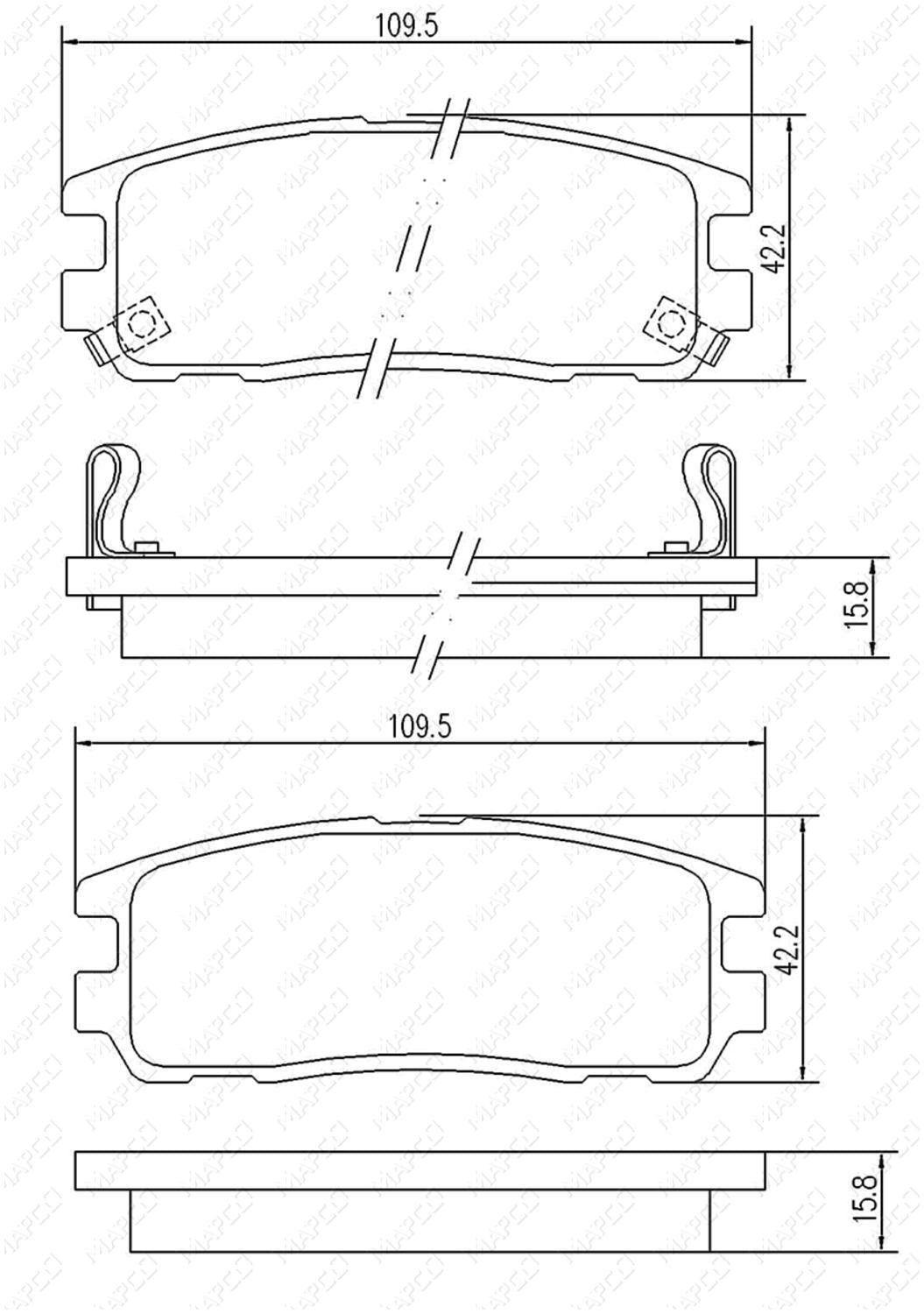 MAPCO Bremsbelagsatz, Scheibenbremse Hinterachse 6683