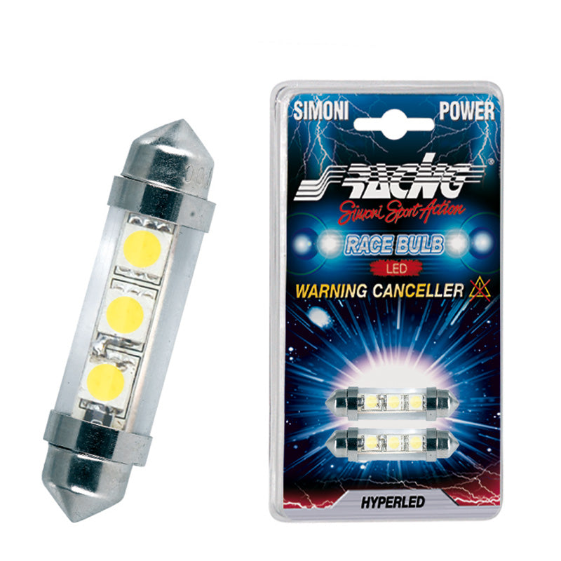 Simoni Racing Festoon 3-LED Canbus Leuchtmittel - 39mm - SuperWeiß - Satz à 2 Stück