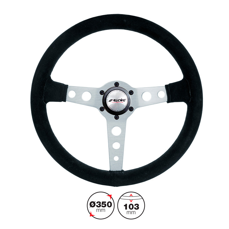 Simoni Racing Sportlenkrad Ken 350mm - Schwarz Wildleder