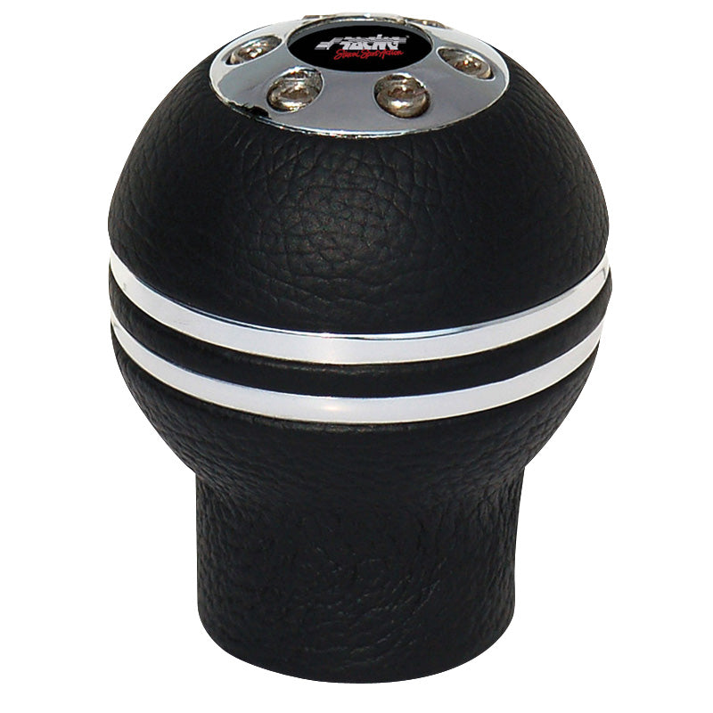 Simoni Racing Schaltknauf Indigo - Chrom/Schwarz Leder