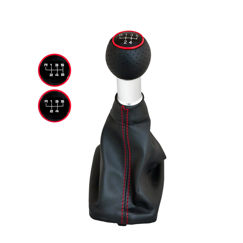 Simoni Racing Schaltknauf OEM passend für Audi A3 (8L) 1996-2003 - Schwarz Leder + 2 Muster