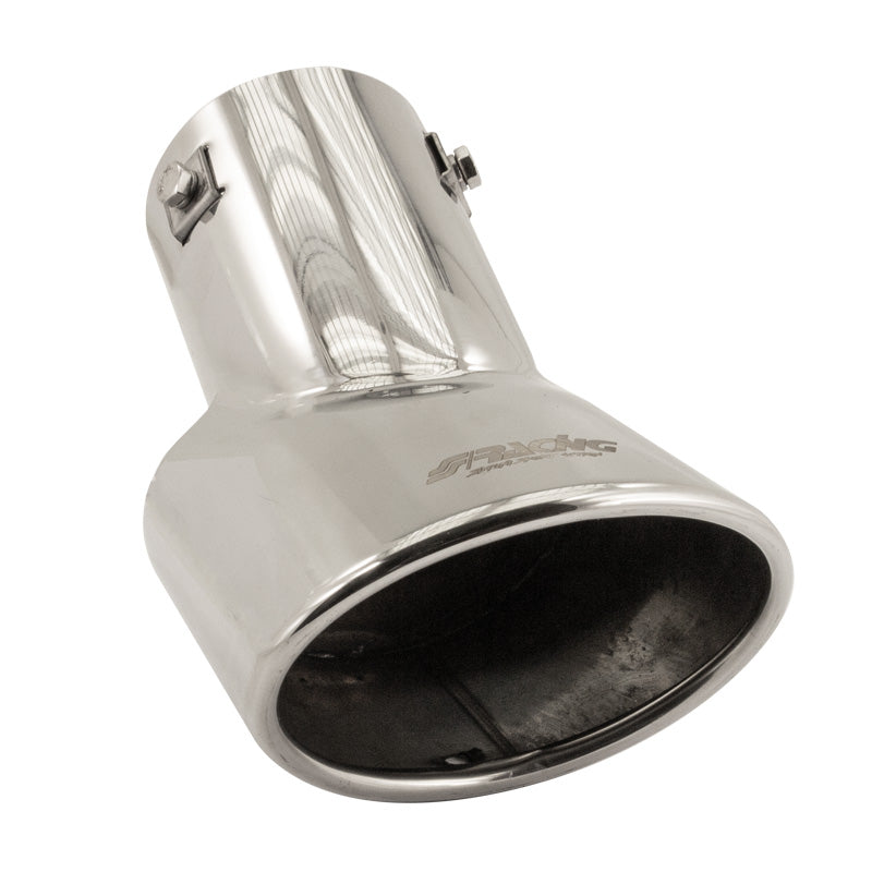 Simoni Racing Auspuffzierstück Oval Edelstahl - 116x86xL180mm - Anschluß 46->74mm