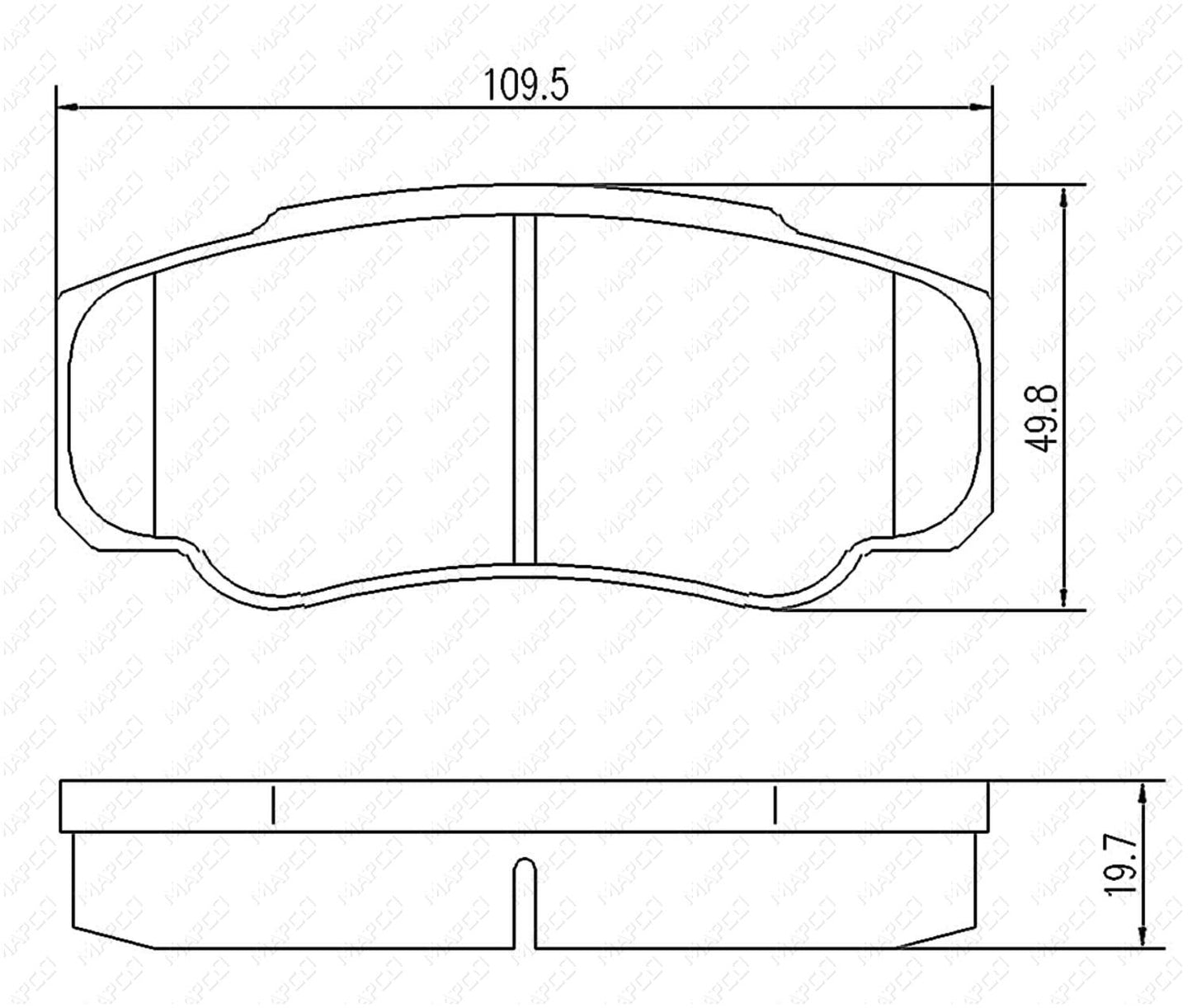MAPCO Bremsbelagsatz, Scheibenbremse Hinterachse 6729