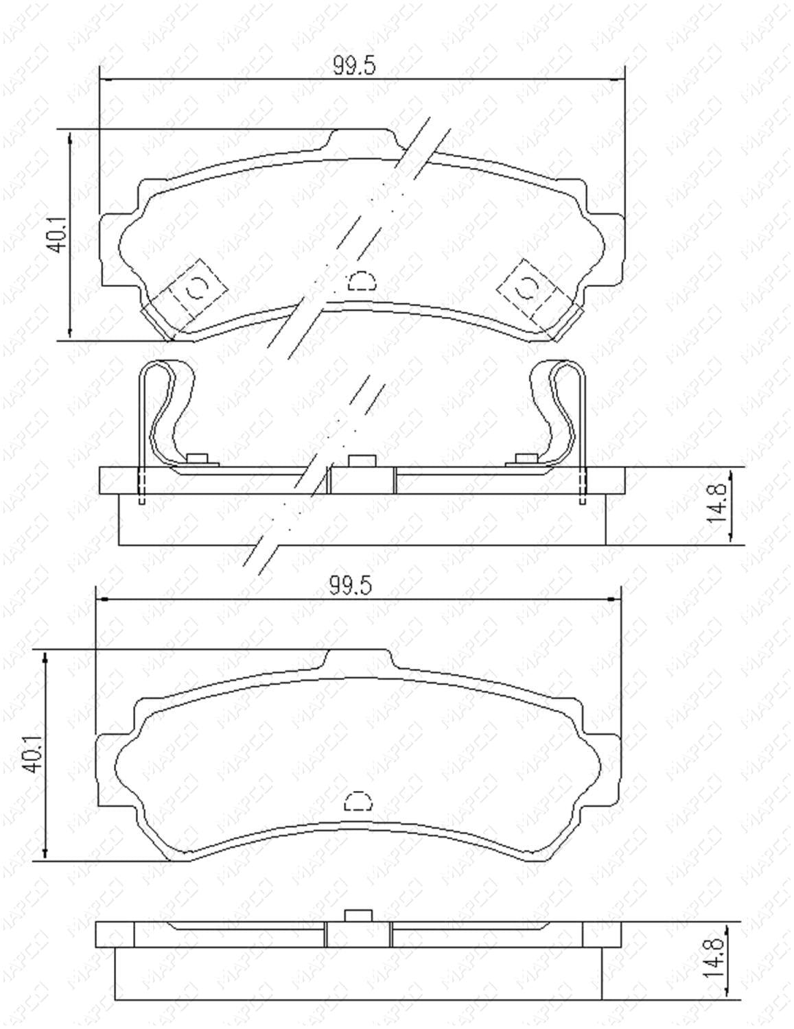 MAPCO Bremsbelagsatz, Scheibenbremse Hinterachse 6659