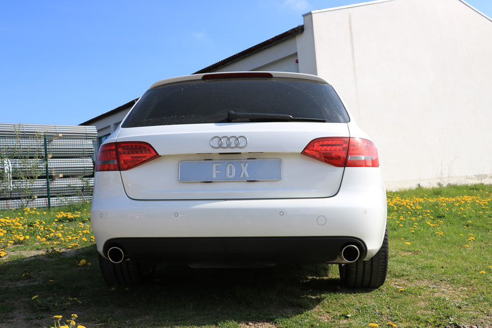 FOX Audi A4 B8 Limousine/ Avant + S-Line Endschalldämpfer rechts/links einflutig inkl. Y-Adapterrohr Ø65mm innen - 1x100 Typ 16 rechts/links