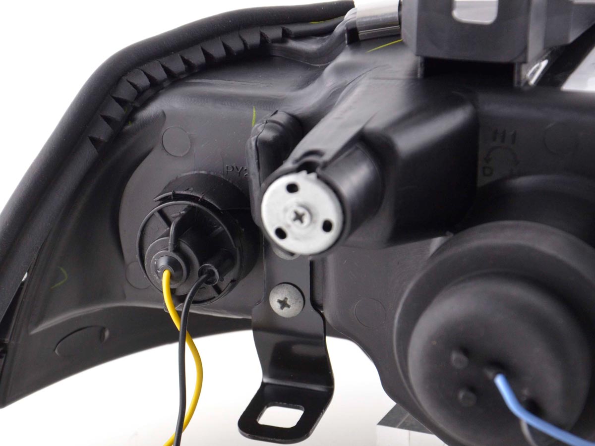 Scheinwerfer Set Daylight LED Tagfahrlicht BMW 3er E36 Coupe/Cabrio Bj. 92-98 schwarz für Rechtslenker