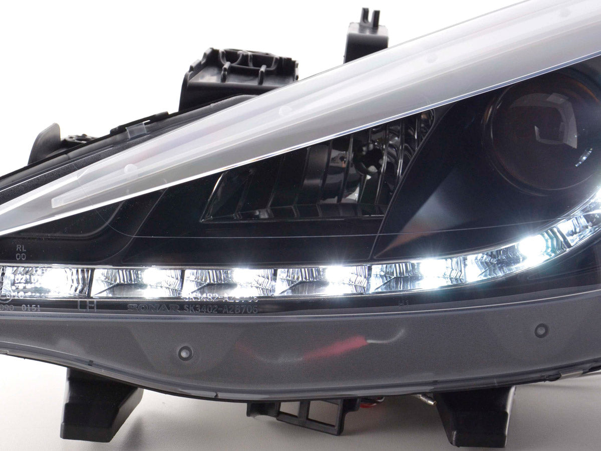 Scheinwerfer Set Daylight LED TFL-Optik Peugeot 207 06- schwarz