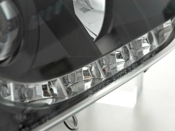 Scheinwerfer Set Daylight LED Tagfahrlicht VW Golf 3 Bj. 91-97 schwarz