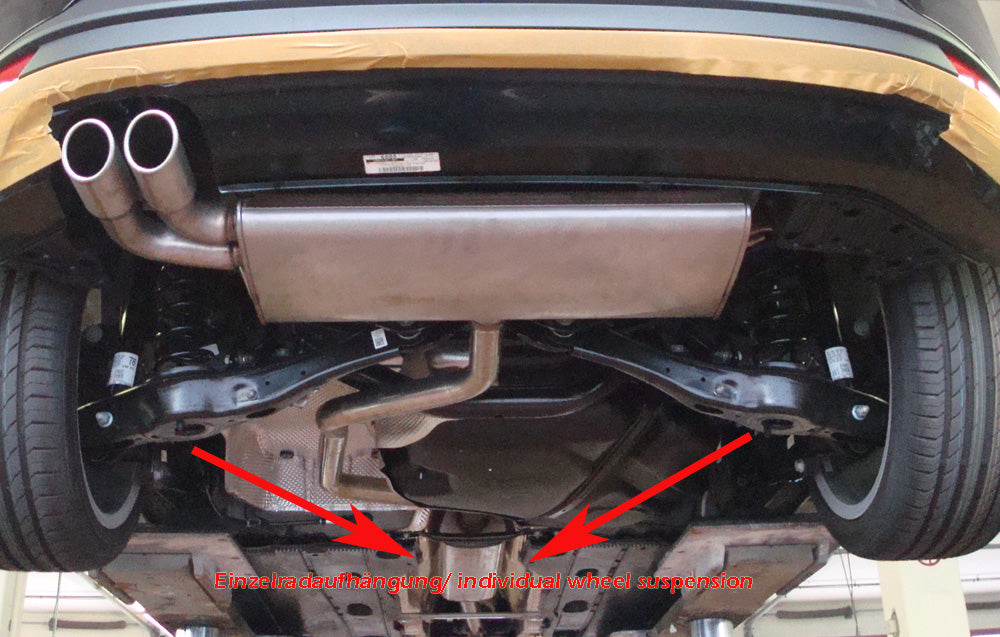 FOX VW Golf VII - Einzelradaufhängung Endschalldämpfer einseitig - 2x80 Typ 25