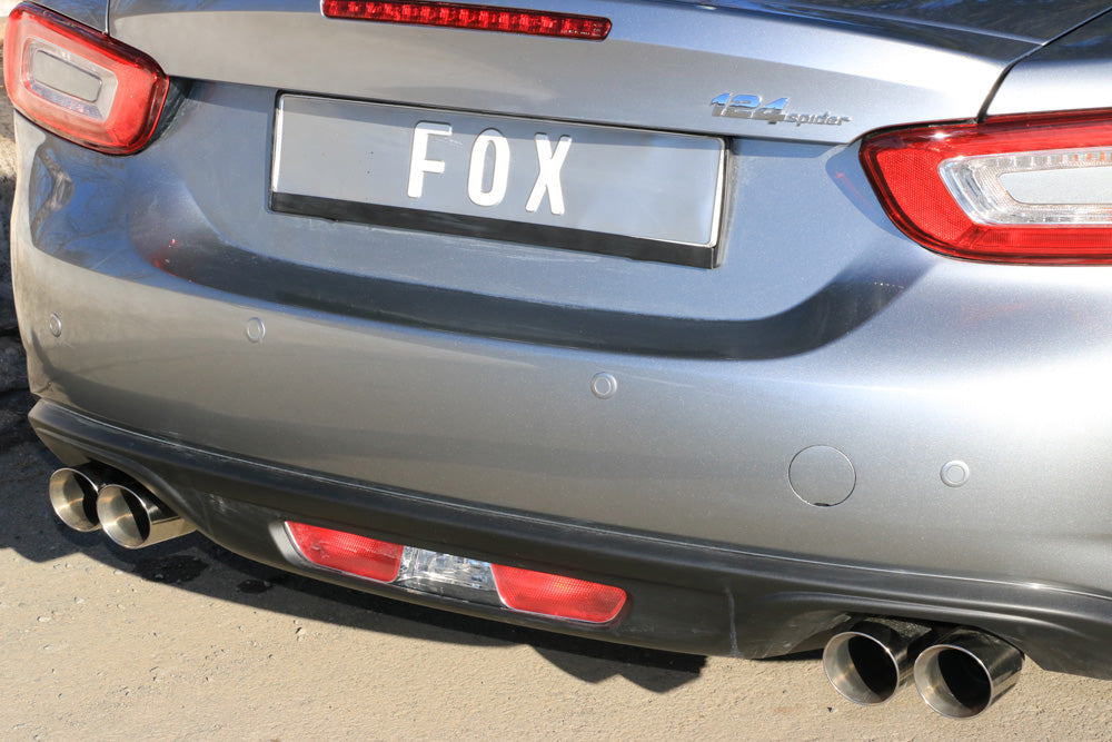 FOX Fiat 124 Spider Endschalldämpfer quer Ausgang rechts/links - 2x76 Typ 25 rechts/links