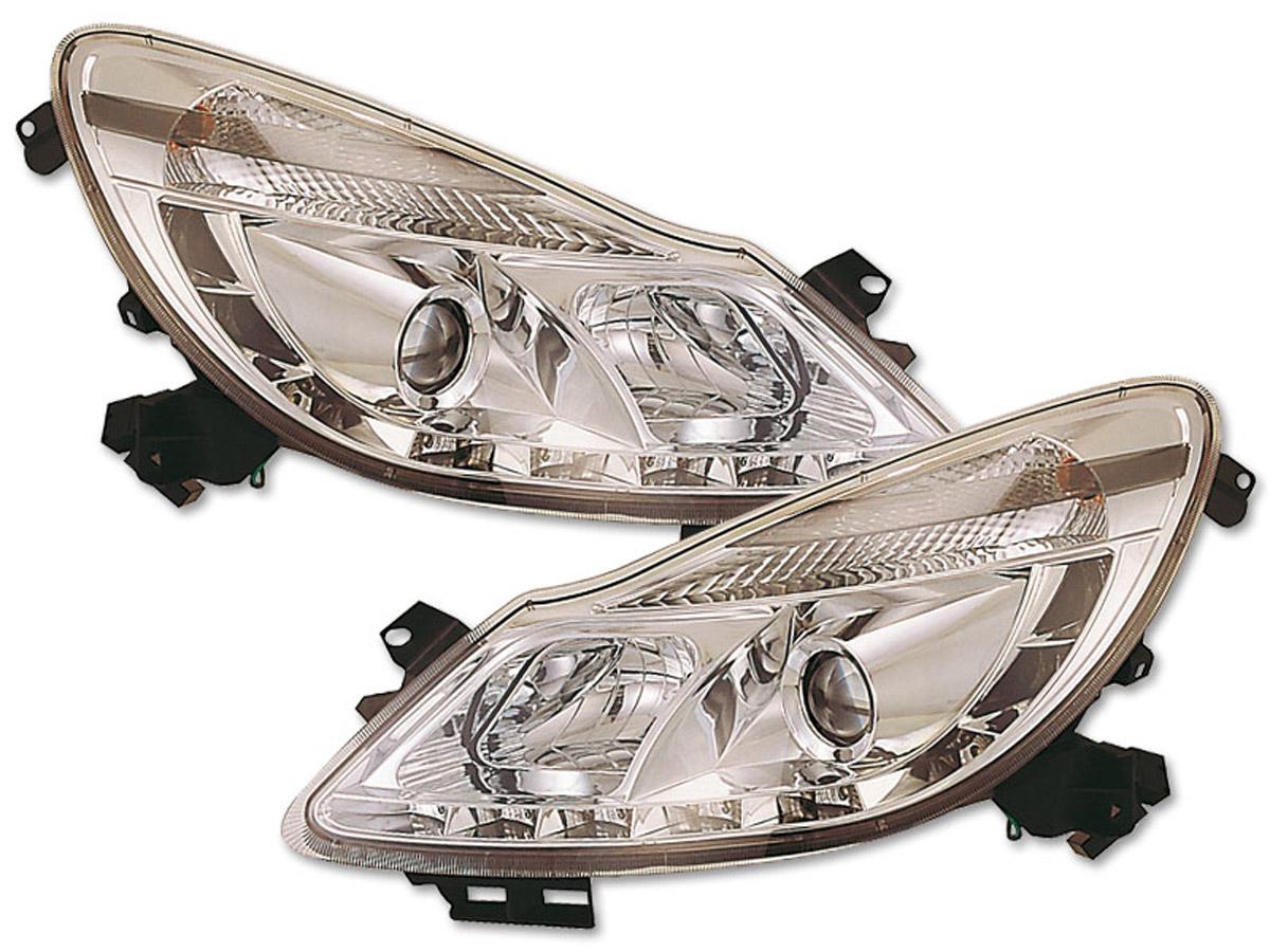 Scheinwerfer Daylight gebraucht für Opel Corsa (Typ D) Bj. 06- chrom