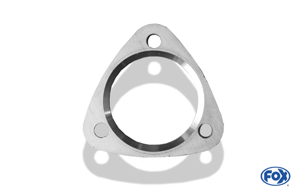 FOX 3-Loch-Flansch Innenloch: Ø72mm und Fase 4x45° mit Loch Ø12mm - Dicke: 8mm - Material 1.4301
