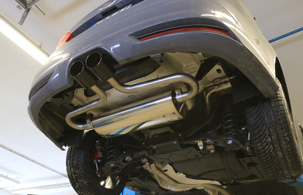 FOX Ford Focus III ST Turnier Endschalldämpfer quer Ausgang mittig - 2x115x85 Typ 32 mittig schwarz beschichtet