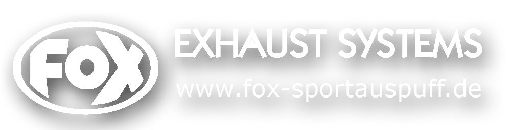 FOX FOX Sticker Anthrazit - geplottet Höhe: 75mm Breite: 440mm - FOX Logo mit Schrift "EXHAUST SYSTEMS - www.fox-sportauspuff.de"