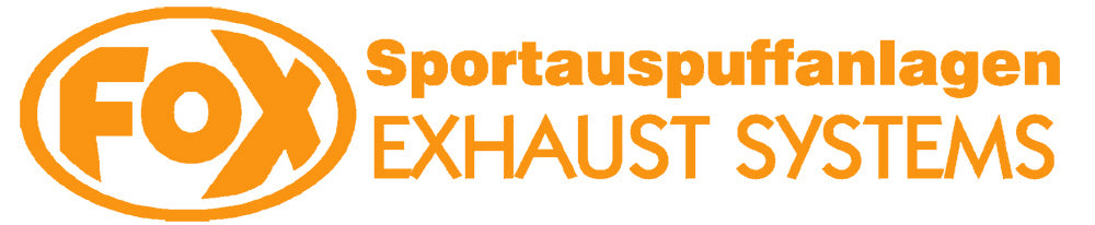 FOX FOX Sticker Orange - geplottet Höhe: 45mm Breite:200mm - FOX Logo mit Schrift "Sportauspuffanlagen - EXHAUST SYSTEMS"