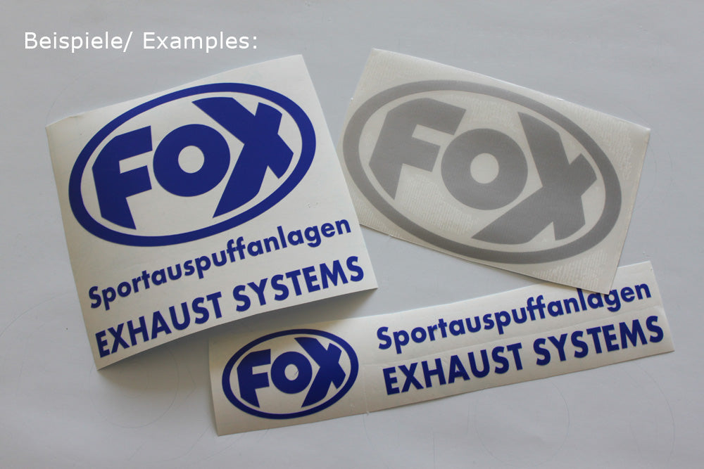 FOX FOX Sticker Schwarz "What does the FOX say?" - geplottet Höhe: 34mm Breite: 200mm
