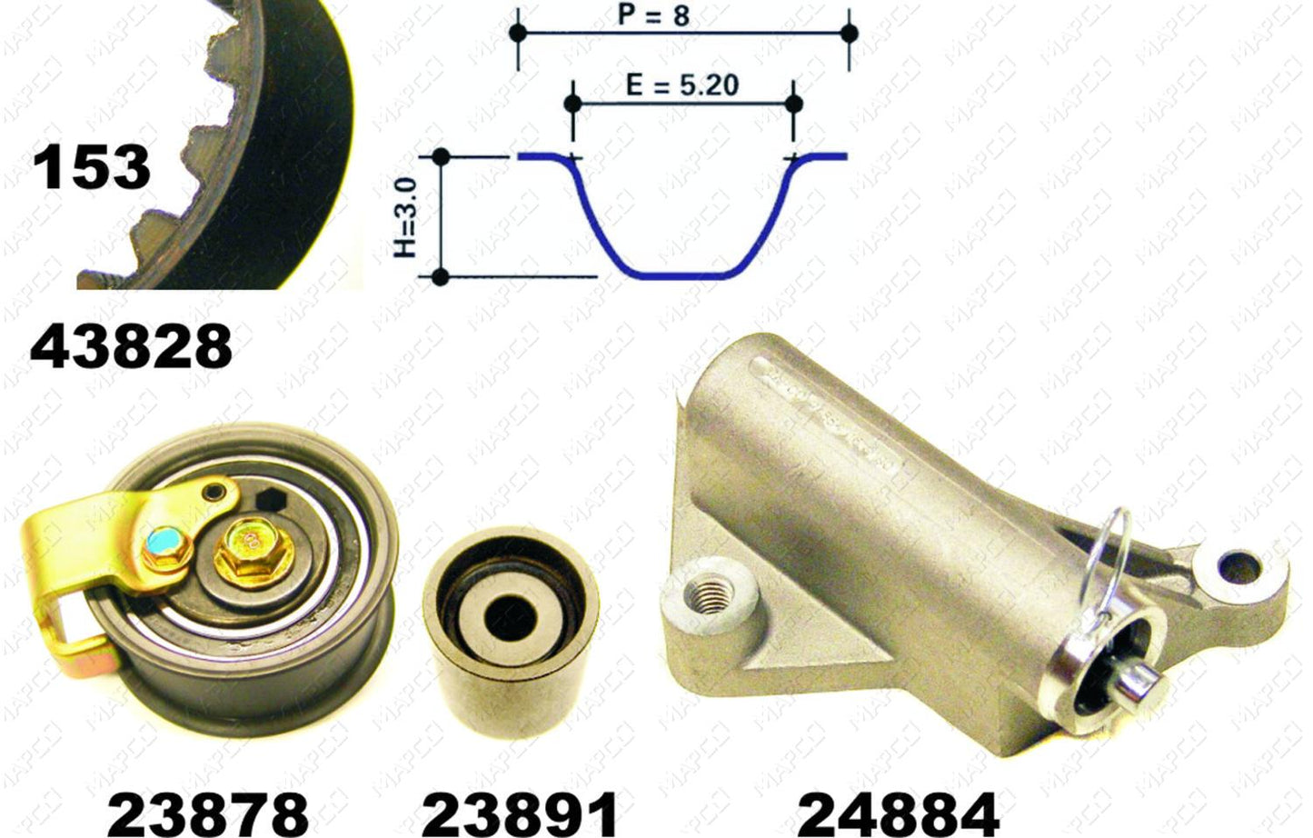 MAPCO Zahnriemensatz Satz 23833