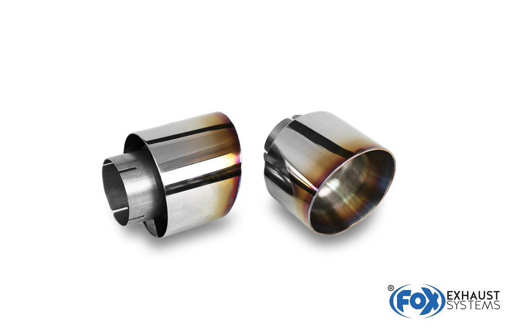 FOX Hyundai i30N Performance + Fastback Endrohre passend auf den originalen Endschalldämpfer - 1x114 Typ 25 rechts/links mit eingefärbten Rand