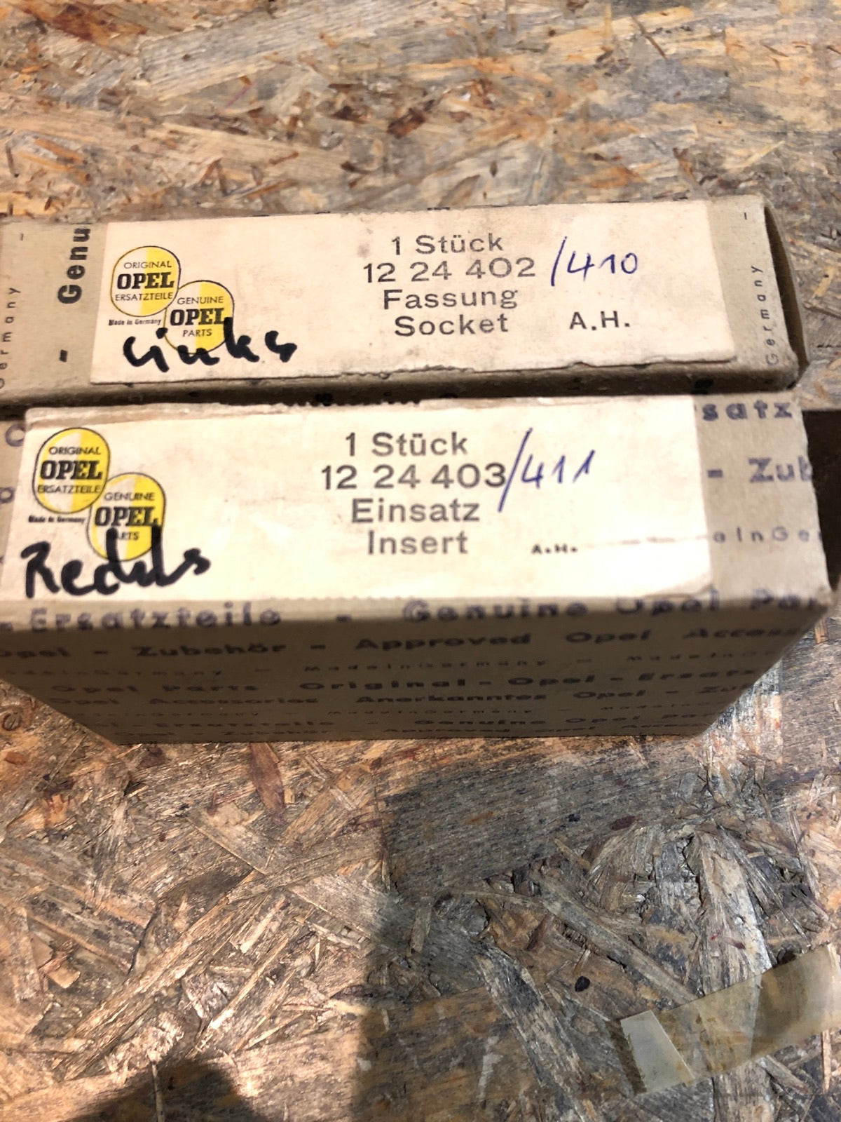 Original Opel Rekord A Einsatz Glühlampe links und rechts Neu