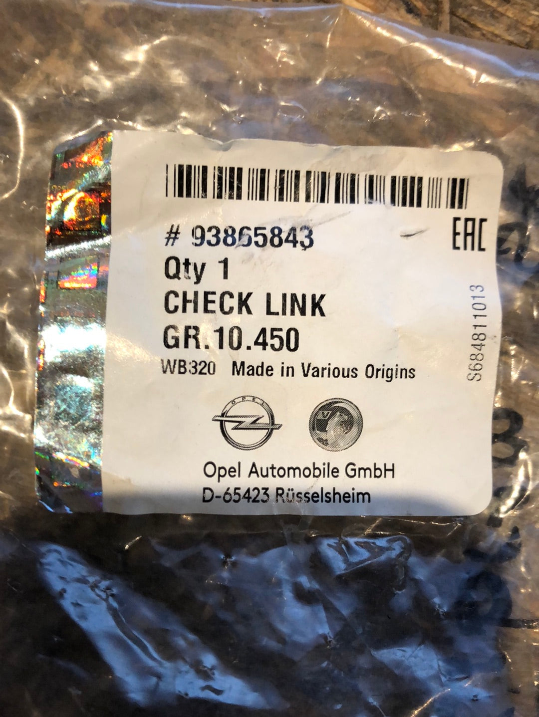 Original GM Opel Vivaro B Türbremse Neu