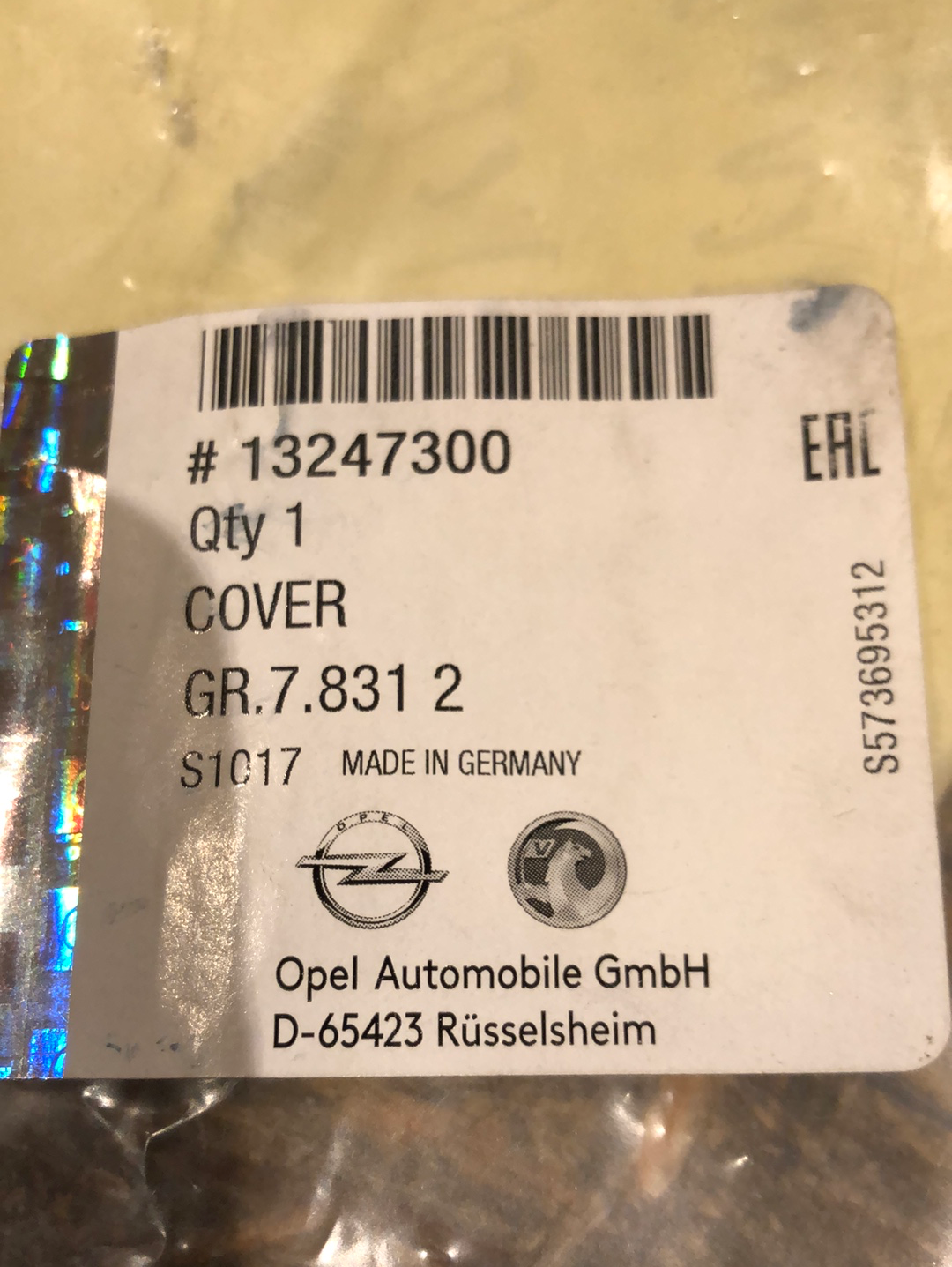 Original GM Opel Zafira B Abdeckung Abschlepphacken Neu