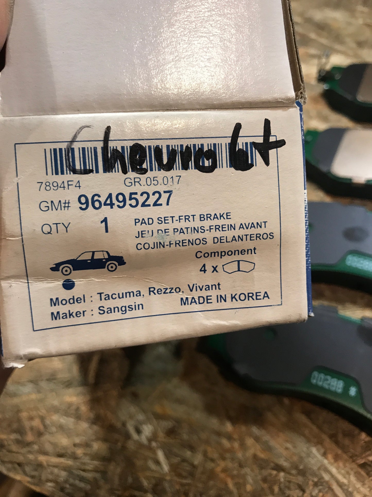 Original Chevrolet Tacuma Rezzo Vivant Bremsbeläge vorne NEU