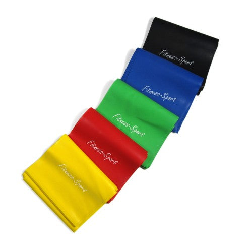 Gymnastikband, Fitness-Sport, Fitnessband 250cm x 15cm, gelb Training Stufe leicht 0,25mm Stärke aus Naturkautschuk