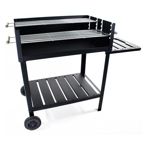 Holzkohlegrill Grillwagen Grill Barbecue BBQ 114 x 57 x 89 cm XXL schwarz