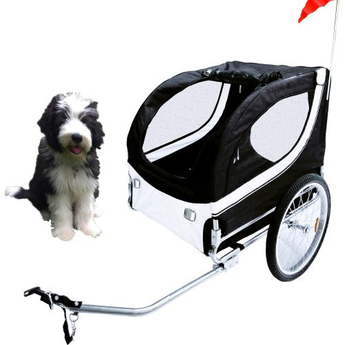 tier fahrradanhänger Fahrradanhänger Hundeanhänger Lastenanhänger Tier Anhänger Fahrrad Hunde schwarz weiss incl. Regenschutz