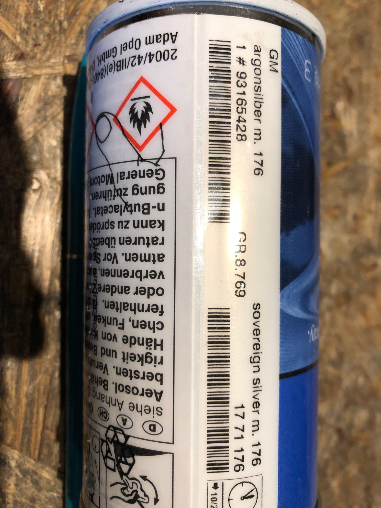 Original GM Opel Lackspray Argonsilber m. 176 Neu