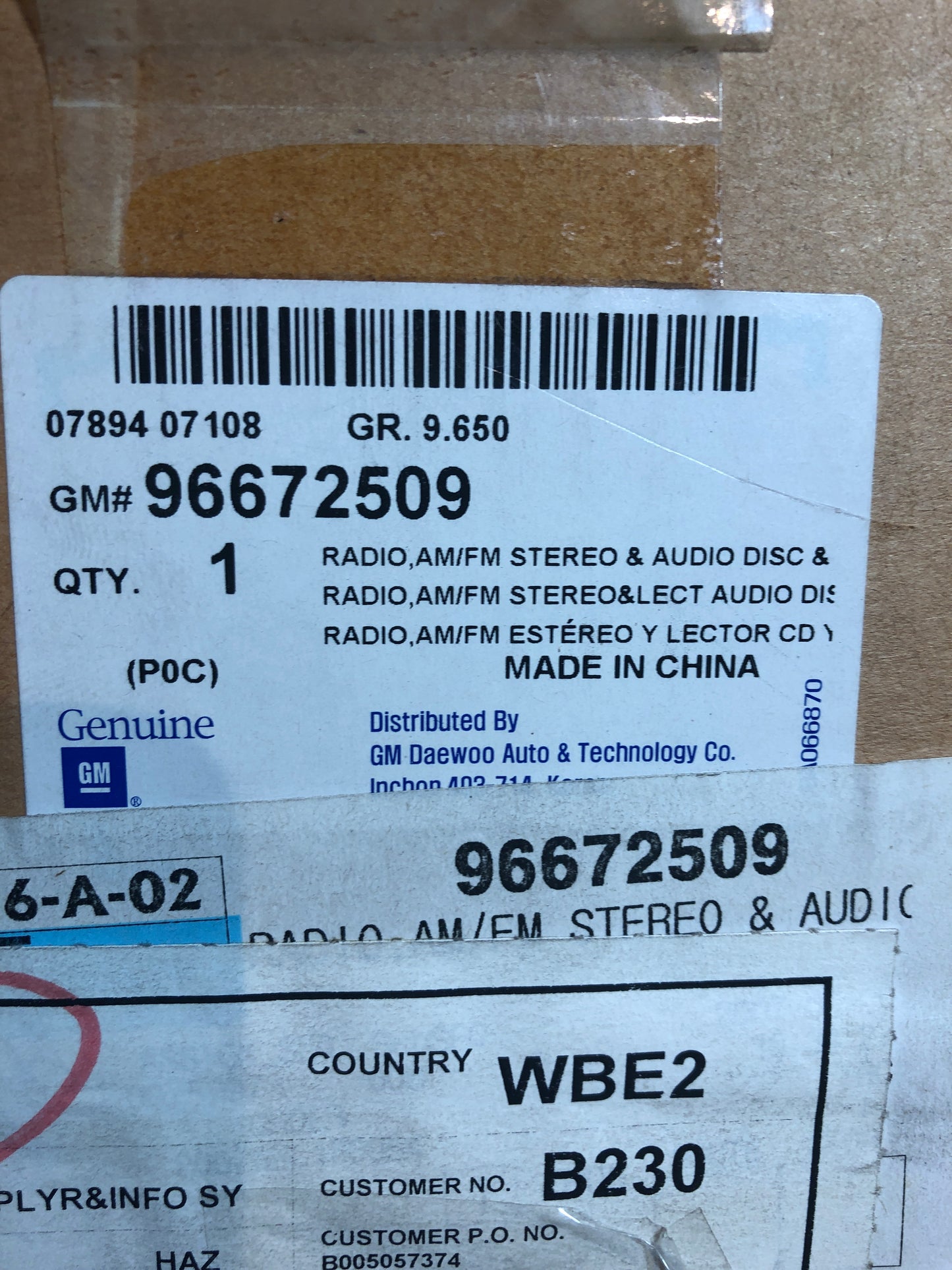 Original GM Chevrolet Captiva Autoradio CD Aux MP3 Player Neu