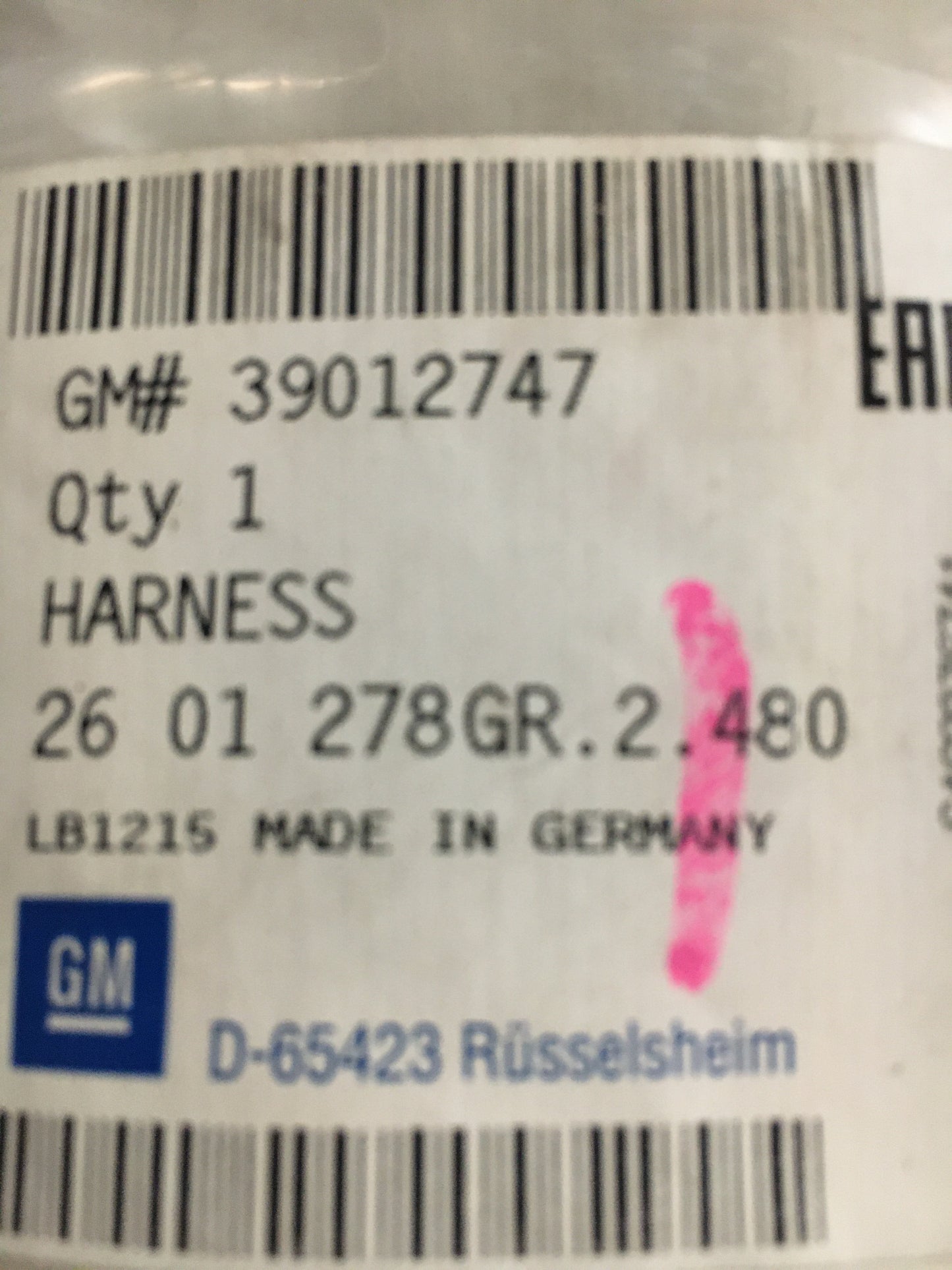 Original Corsa E Tür Kabelbaum NEU
