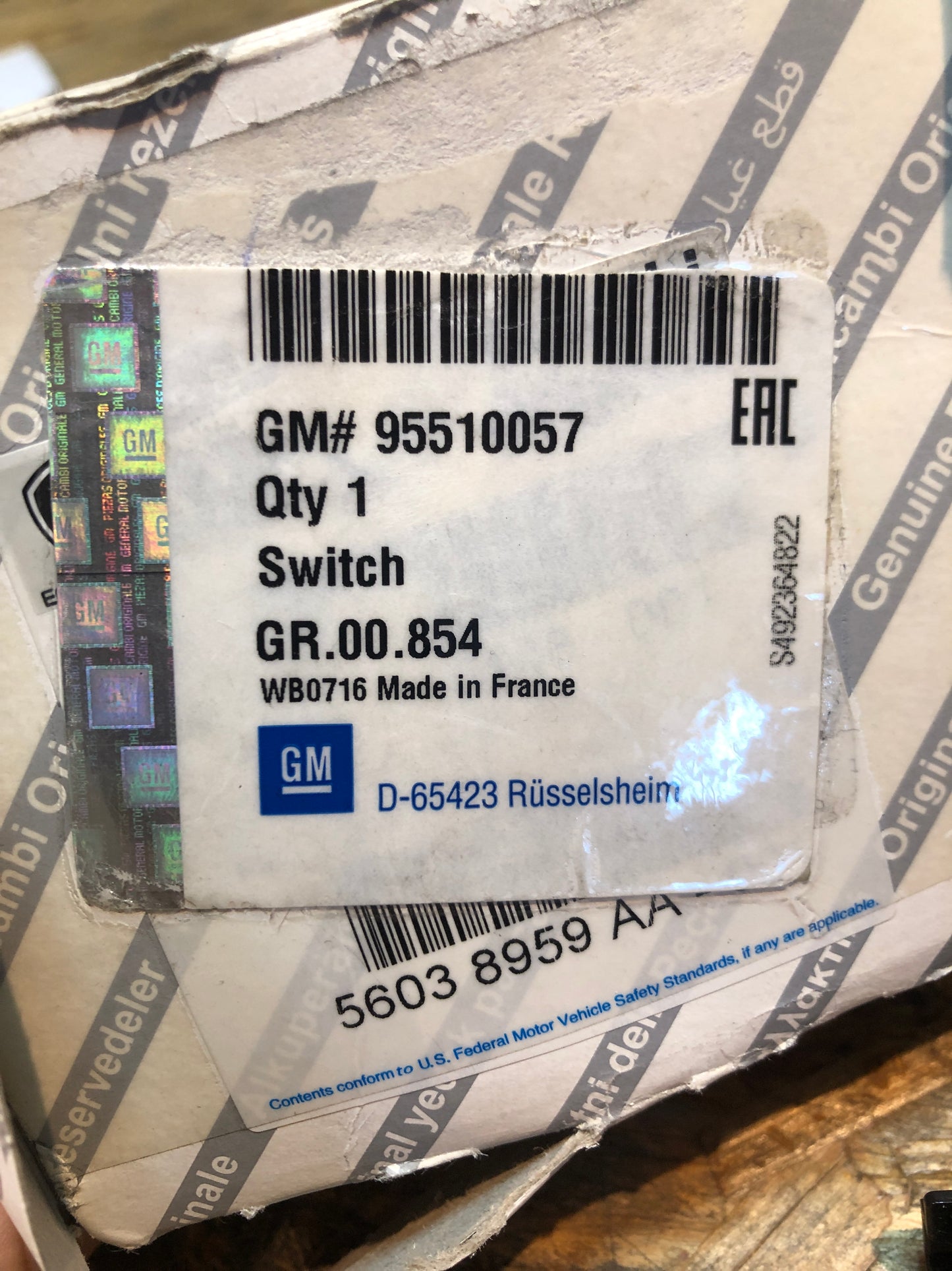 Original GM Opel Combo C Schalter Kupplungspedal Neu