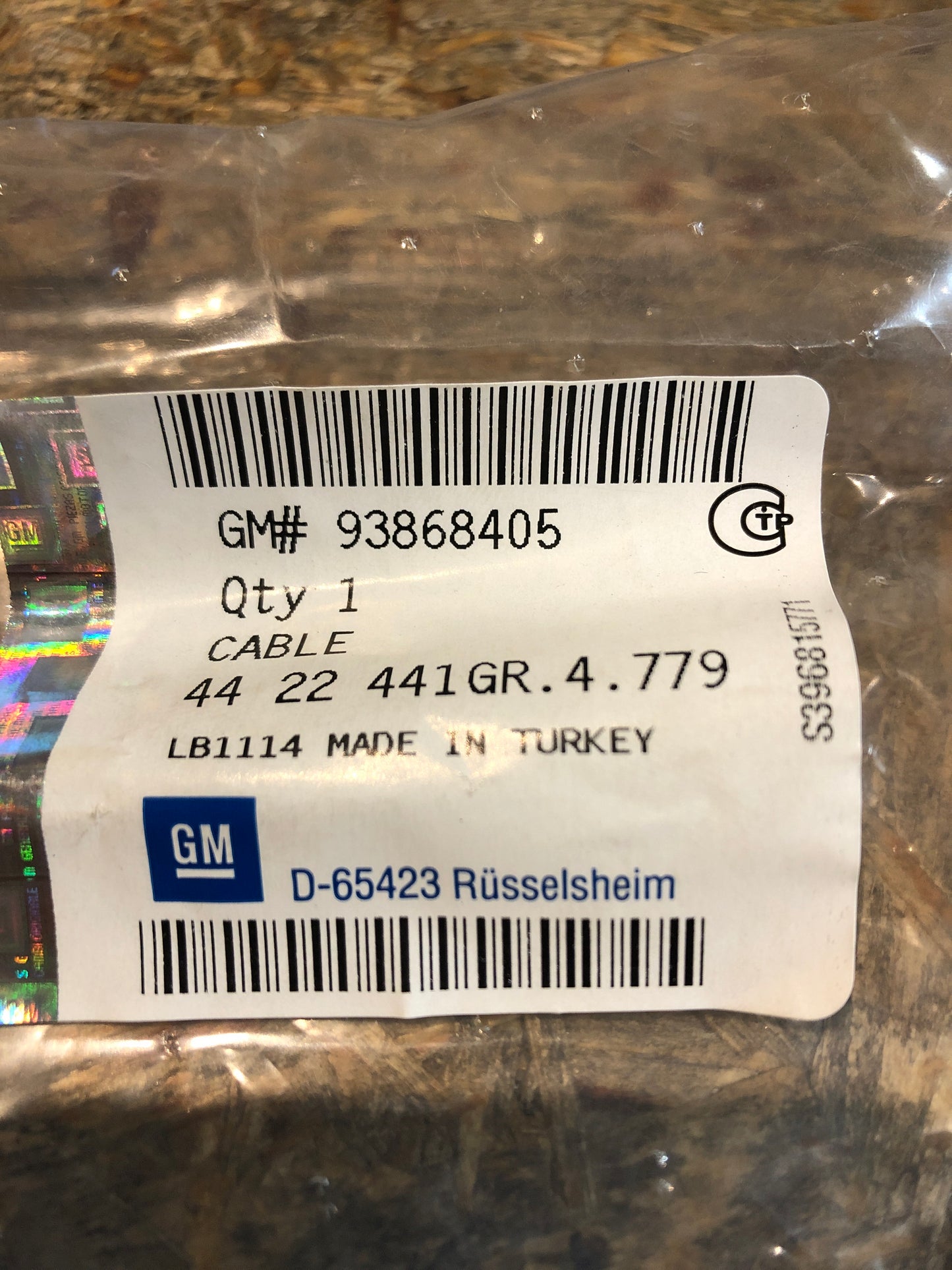 Original Opel Vivaro B Seilzug Feststellbremse Neu