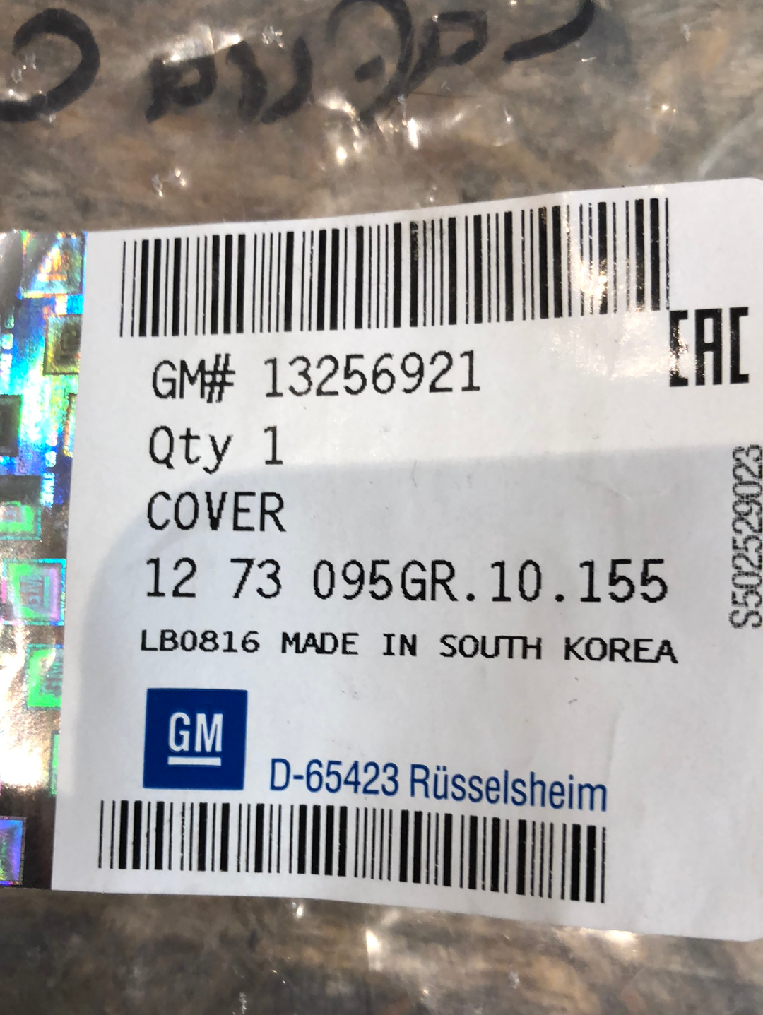 Original GM Opel Astra J K Zafira C Kappe Heckwischer Neu