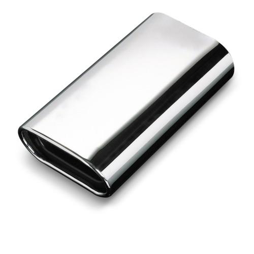 Endrohr, oval, gerade, gebördelt, 150 mm x75 mm, 290 mm, mit Absorber, mit ABE