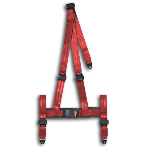 Rennsportgurt mit 3-Punkt Befestigung, rot, mit E-Prüfzeichen