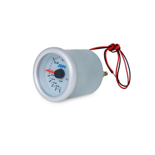 Zusatzinstrument Ladedruckmesser/ Boost, Cockpit Instrument OldSchool, wises Ziffernblatt, blaue Beleuchtung