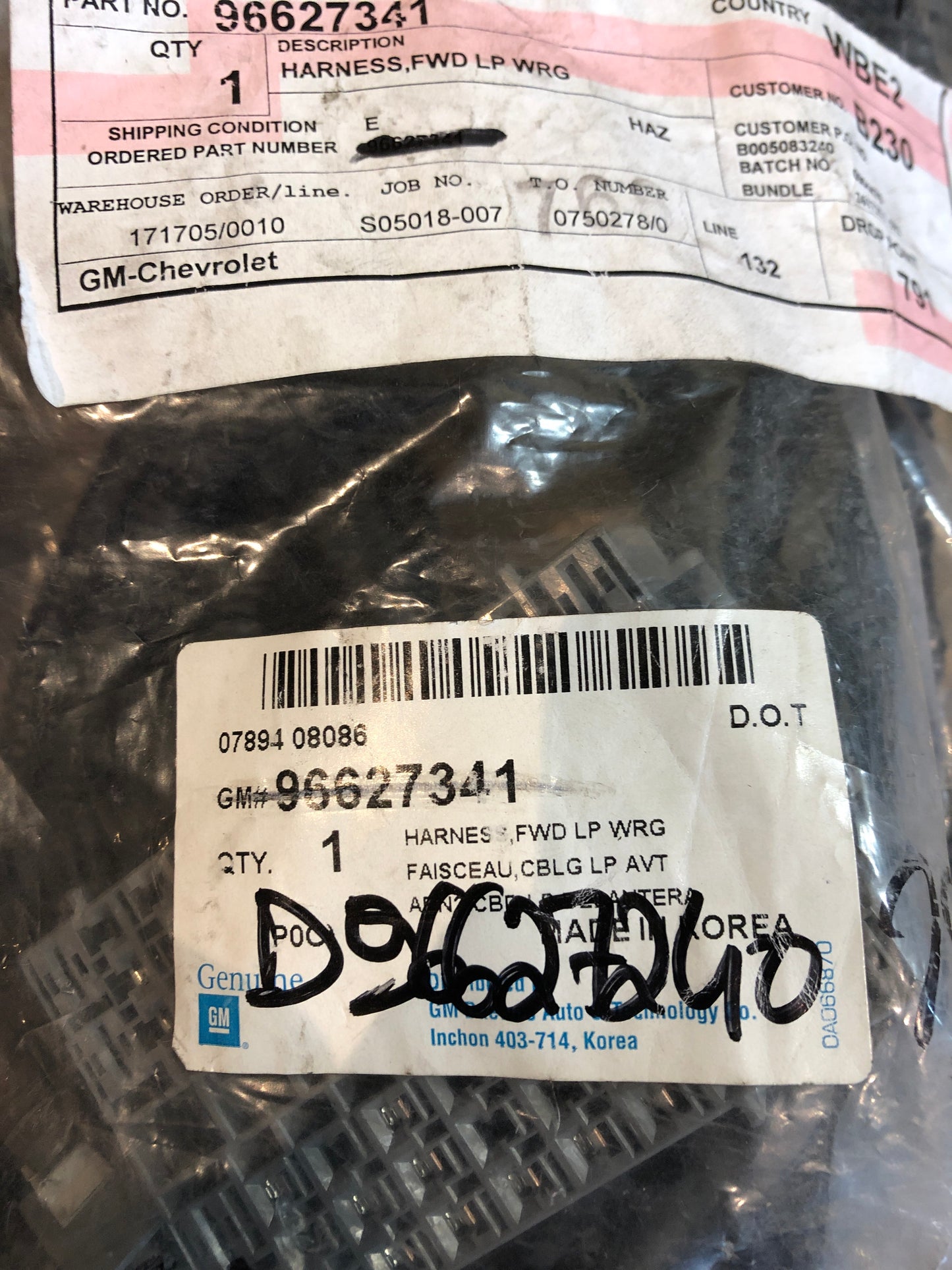 Original GM Opel Zafira B Chevrolet Captiva Kabelbaum Scheinwerfer Neu