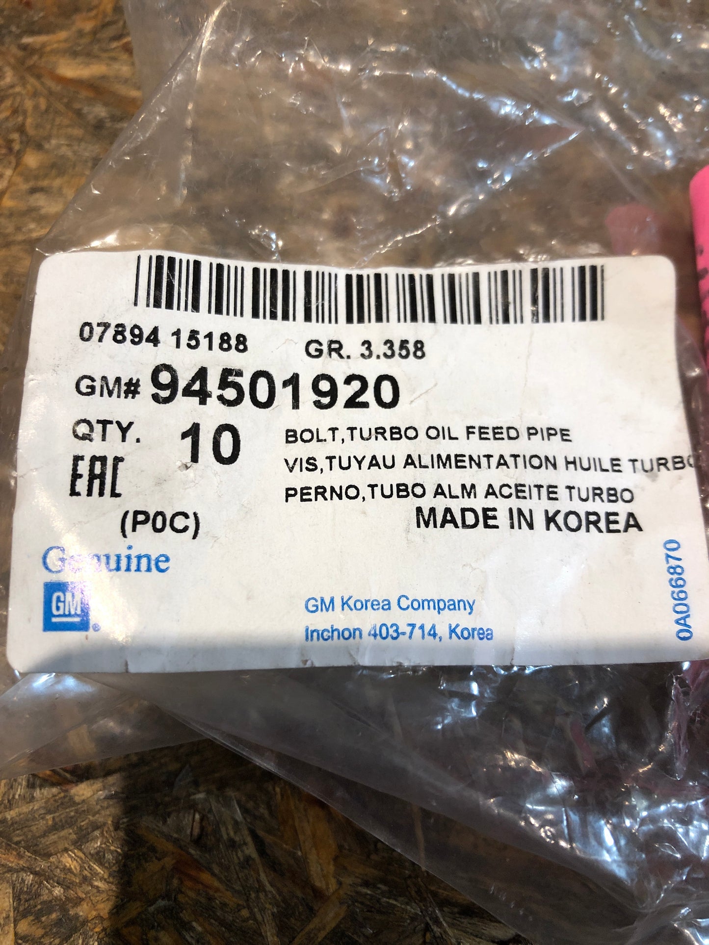 Original GM Opel Antara Schrauben Ölleitung an Turbo Neu