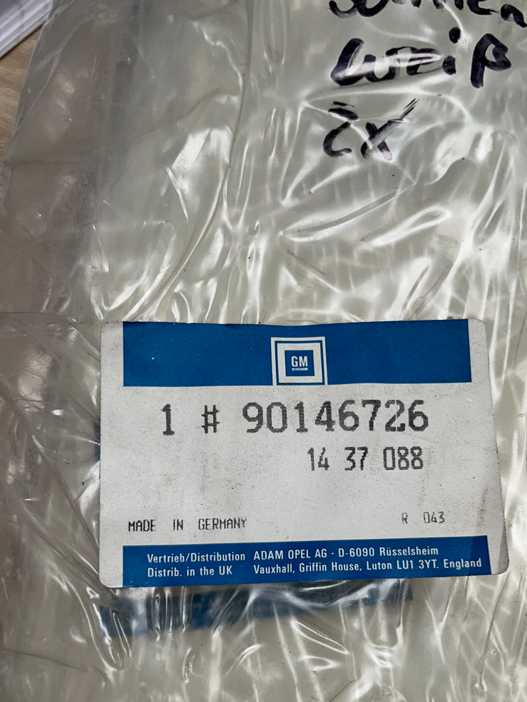 Original GM Opel Manta B Sonnenblende Weiß Neu