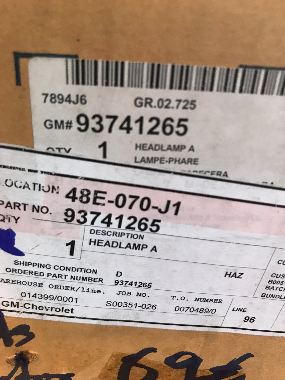Original Chevrolet Daewoo Matiz Scheinwerfer vorne rechts mit Stellmotor NEU