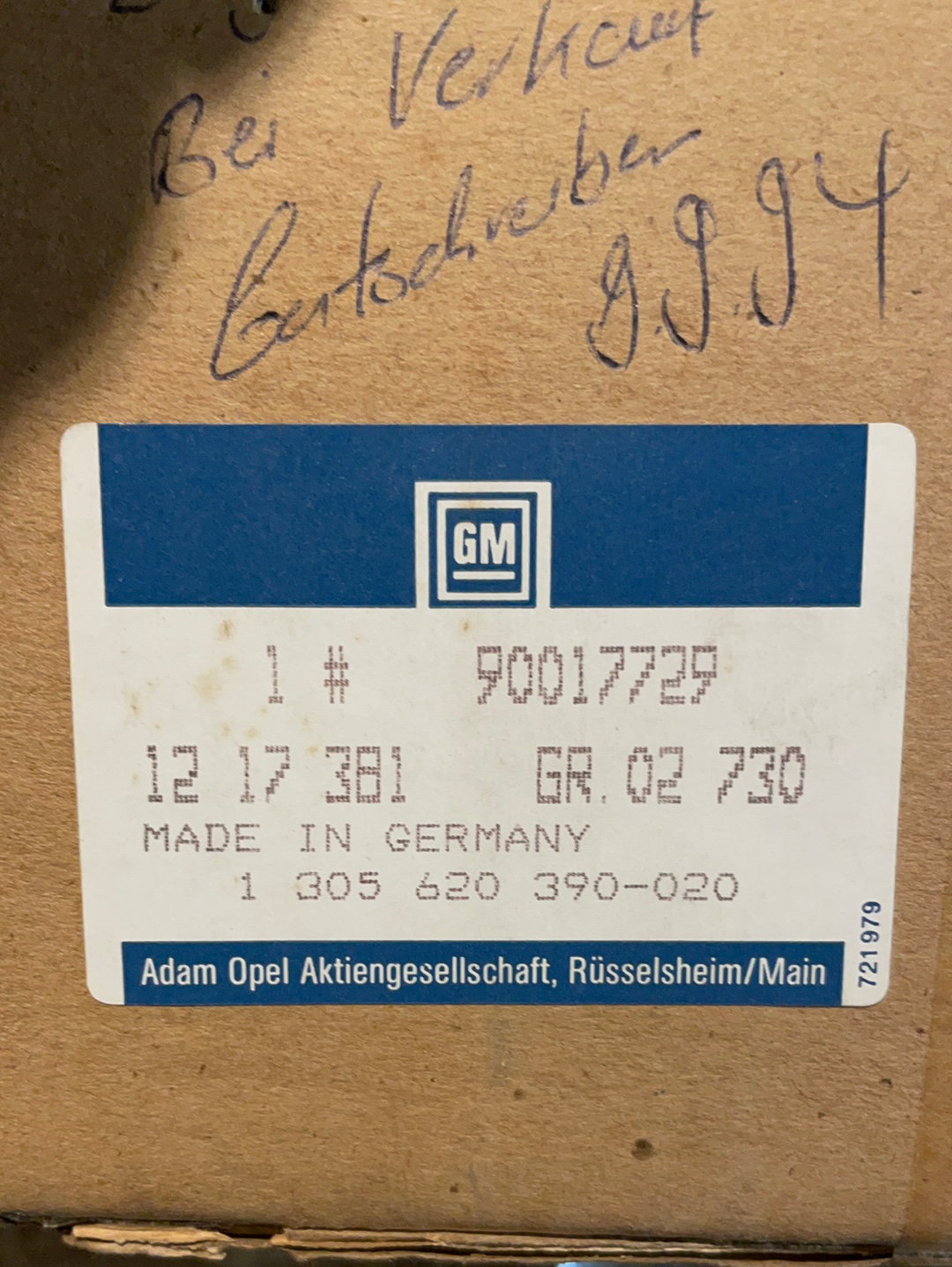 Original GM Opel Rekord E Bosch H4 Scheinwerferglas vorne rechts Neu