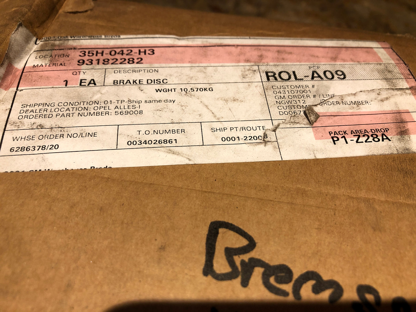 Original Opel Vectra B Bremsscheiben Neu