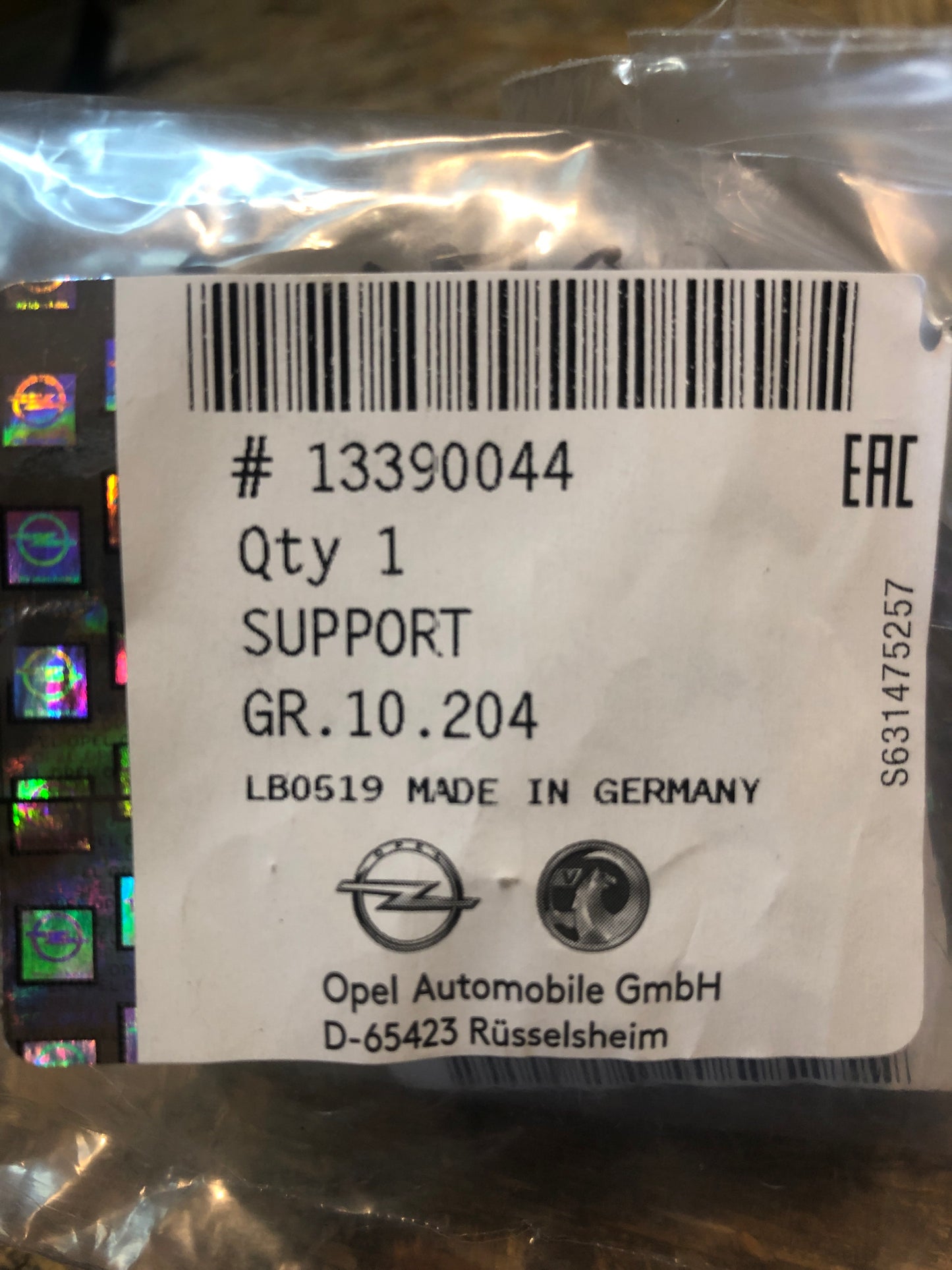 Original GM Opel Corsa E Sonnenblende Stütze Neu