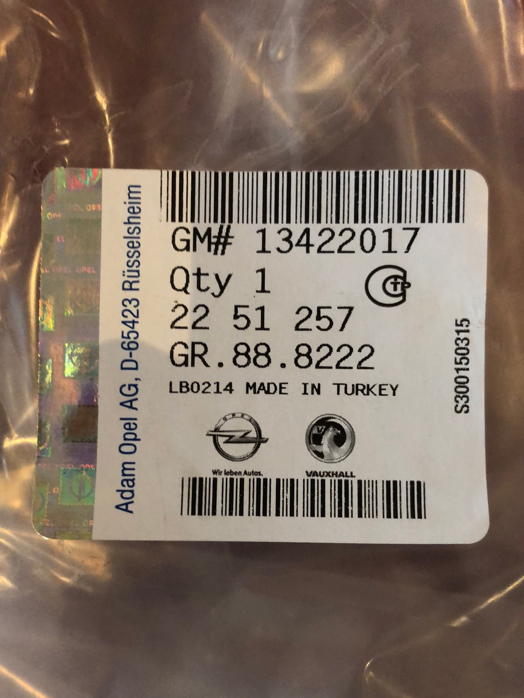 Original GM Opel Corsa D Sitzbezug vorne links Schwarz Neu