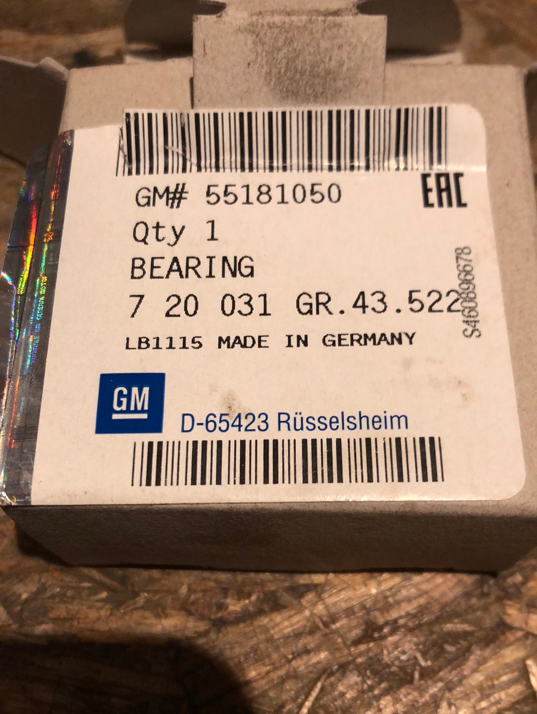 Original GM Opel Astra H Nadellager 44x49x27.2mm Hauptwelle Rückwärtsgang Neu